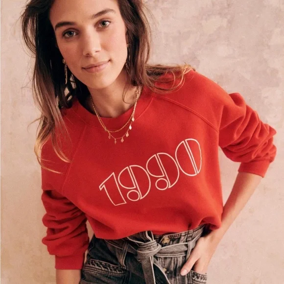 Crew Tops Szane Anne Yeardecade Sweatshirt 99 In Red Poshmark